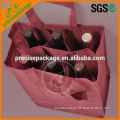 Promotional Non Woven 6 Wine Bottle Bag with strong handle